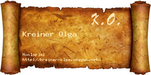 Kreiner Olga névjegykártya